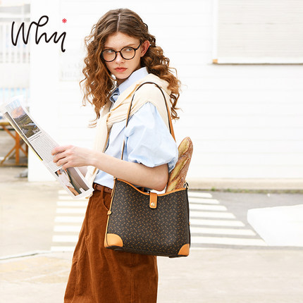 why女包休闲腋下包水桶包2025秋季新款女士包包单肩包大容量斜挎