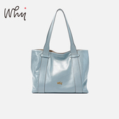 WHY头层牛皮大容量托特包复古风高级感单肩包大容量通勤腋下包