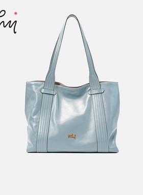 WHY头层牛皮大容量托特包复古风高级感单肩包大容量通勤腋下包