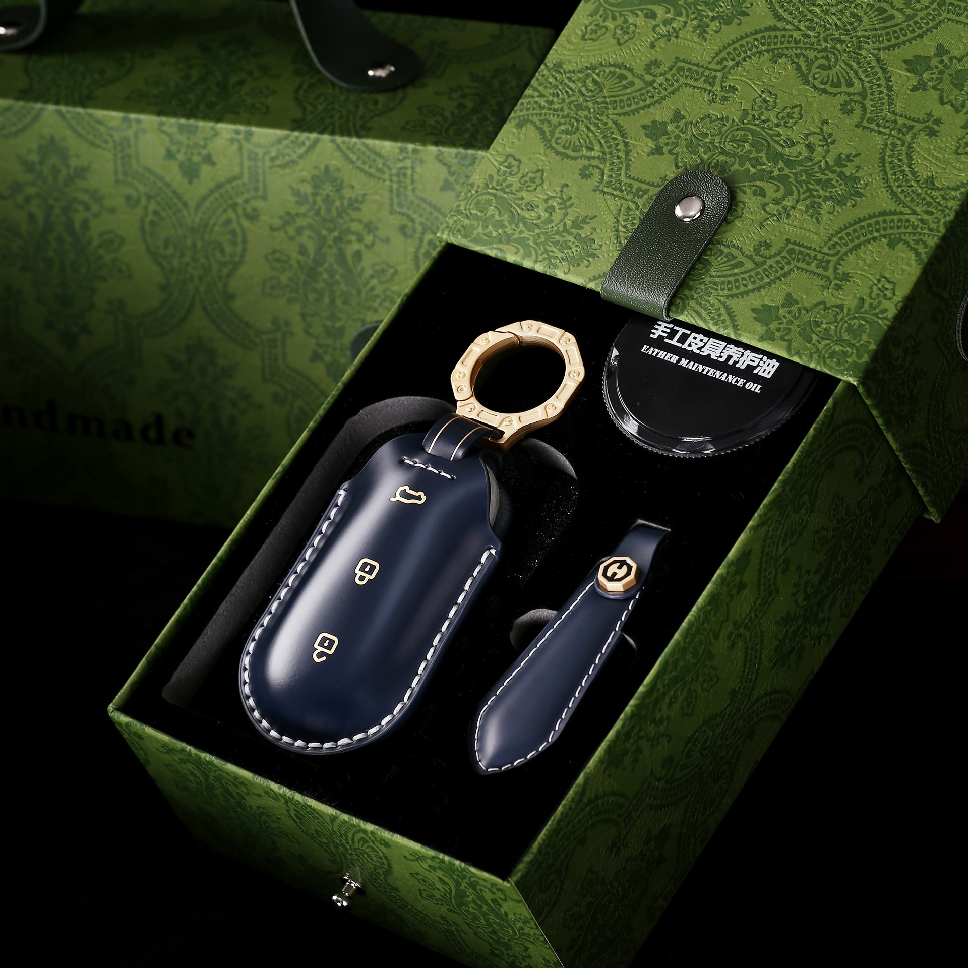 头层牛皮车企官方手工定制钥匙套