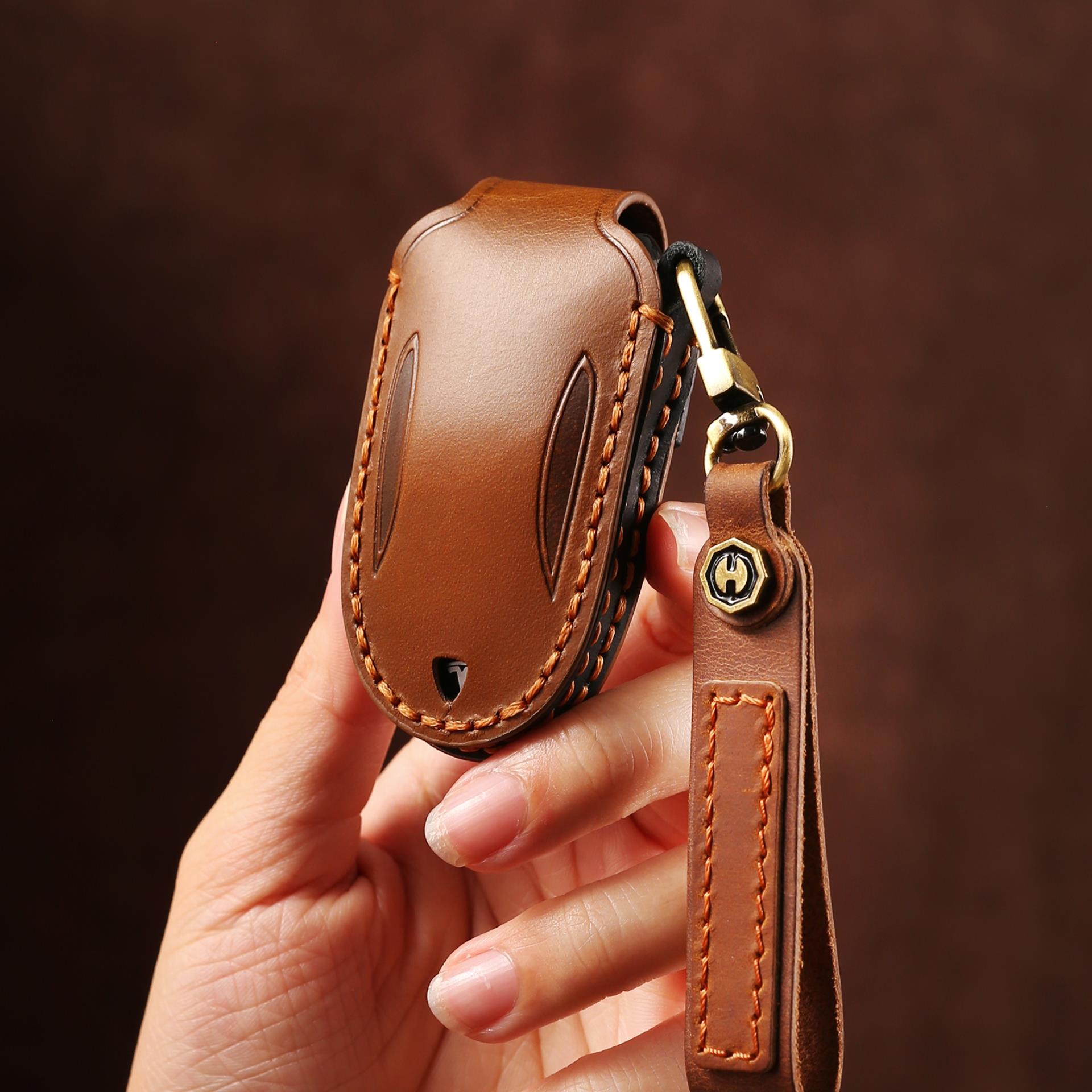 头层牛皮车企手工定制钥匙套