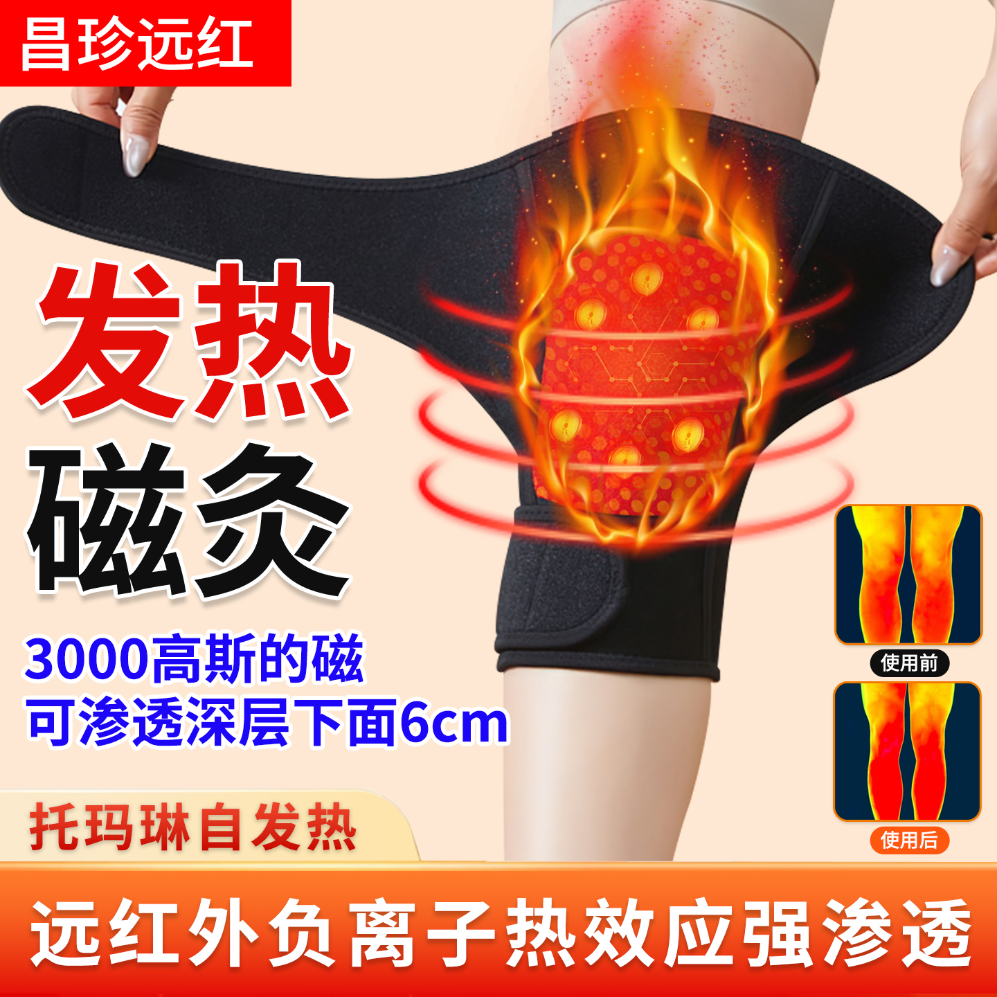 可调节强磁远红自发热护膝关节