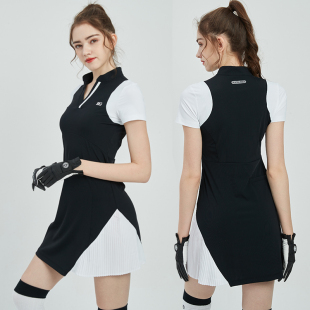 时尚 BG新款 连u衣裙春夏修身 高尔夫服装 运动女裙搭防走光短 女短袖