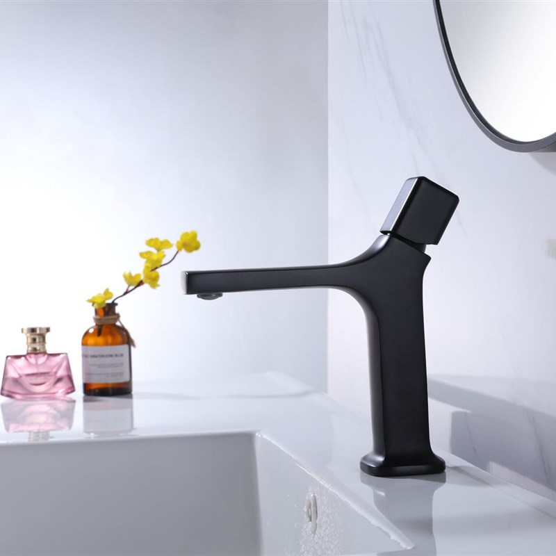 黑色冷热水面盆水龙头洗脸盆卫生间洗手盆台盆单孔冷热洗脸池龙头