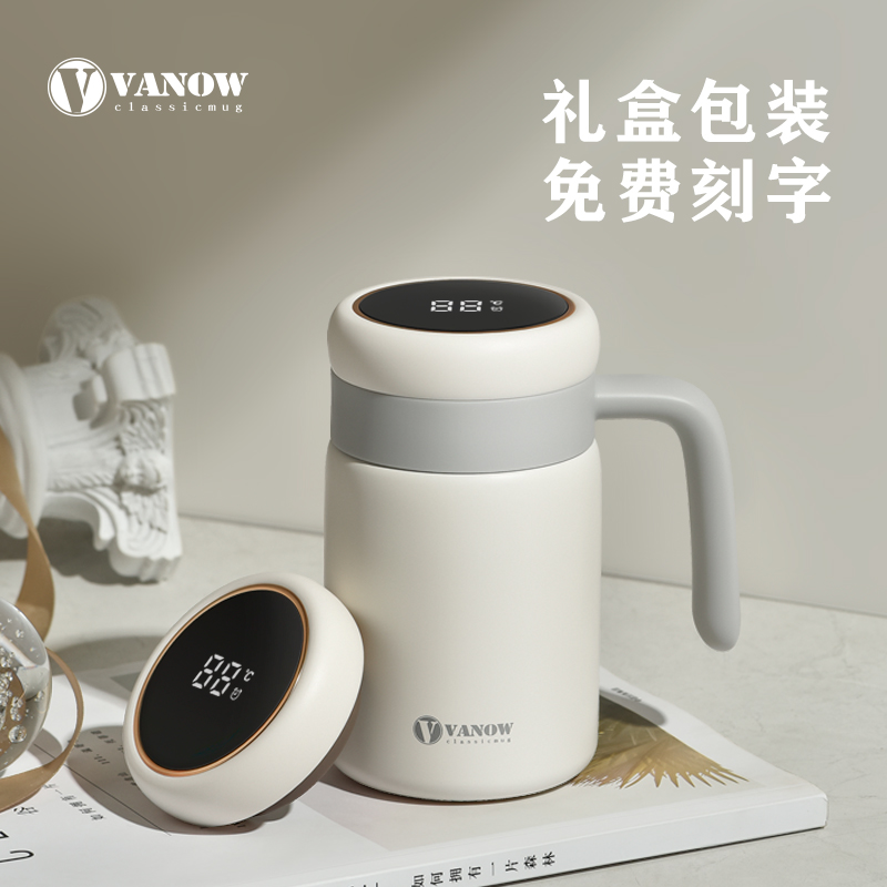 保温杯女泡茶不锈钢茶水分离办公手柄水杯子送男士高颜值2023新款