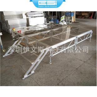 舞台折叠舞台活动舞台设备 厂家直销铝合金架舞台玻璃拼装
