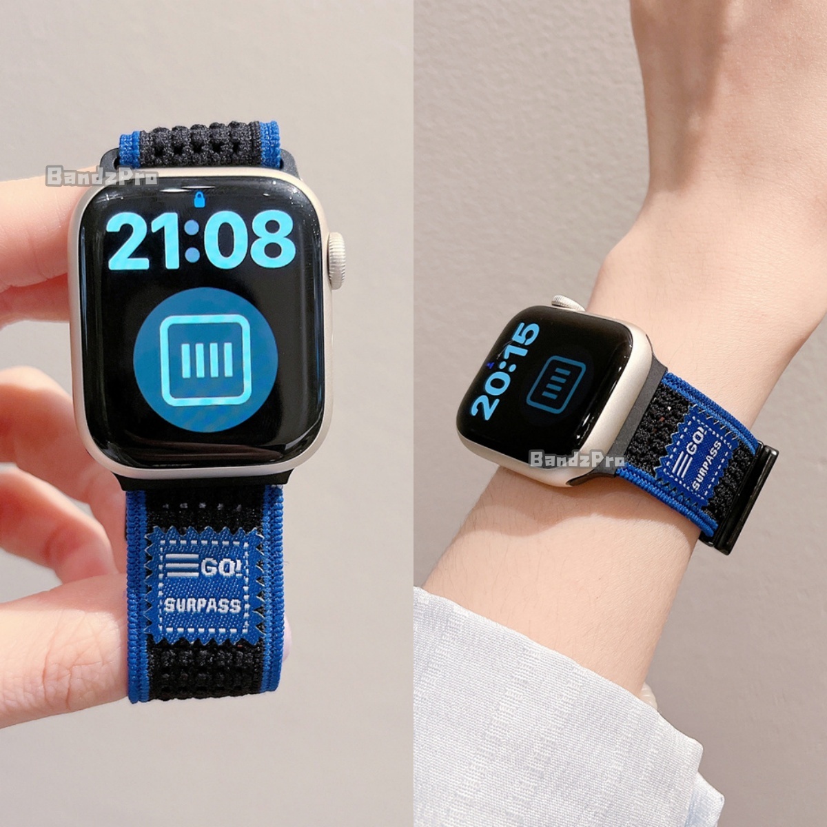 适用iwatch运动刺绣尼龙编织表带