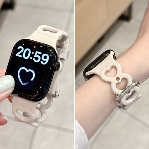 适用iwatch爱心甜甜圈硅胶表带