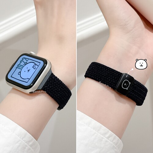 适用iwatch细款自嘲熊编织表带