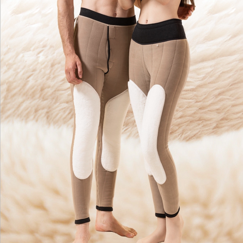 天竺良品女士秋冬绵羊毛裤加绒加厚保暖裤高腰弹力裤护膝裤A82