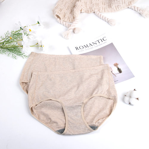 女士麻棉海藻内裤抗菌简约中腰透气纯棉三角无痕QYL0006