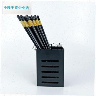 不锈钢筷子筒沥水通风可悬挂可立式餐桌小号方形筷W子筒家用收纳l