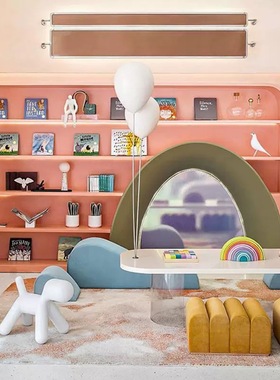 简约现代售楼处儿童区书柜