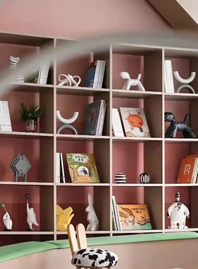 简约现代样板间儿童房软装摆件售楼处儿童区柜子书架创意搭配摆设