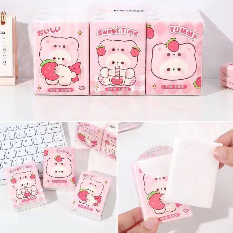 调皮狗啵啵熊手帕纸学生便携小包