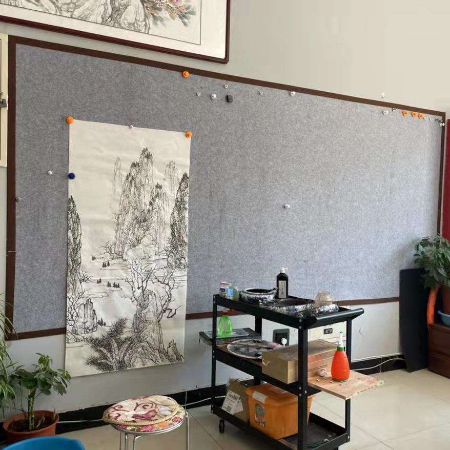 磁性毛毡墙贴书法书画作品展示吸磁性国画镀锌铁皮自粘磁力羊毛毡
