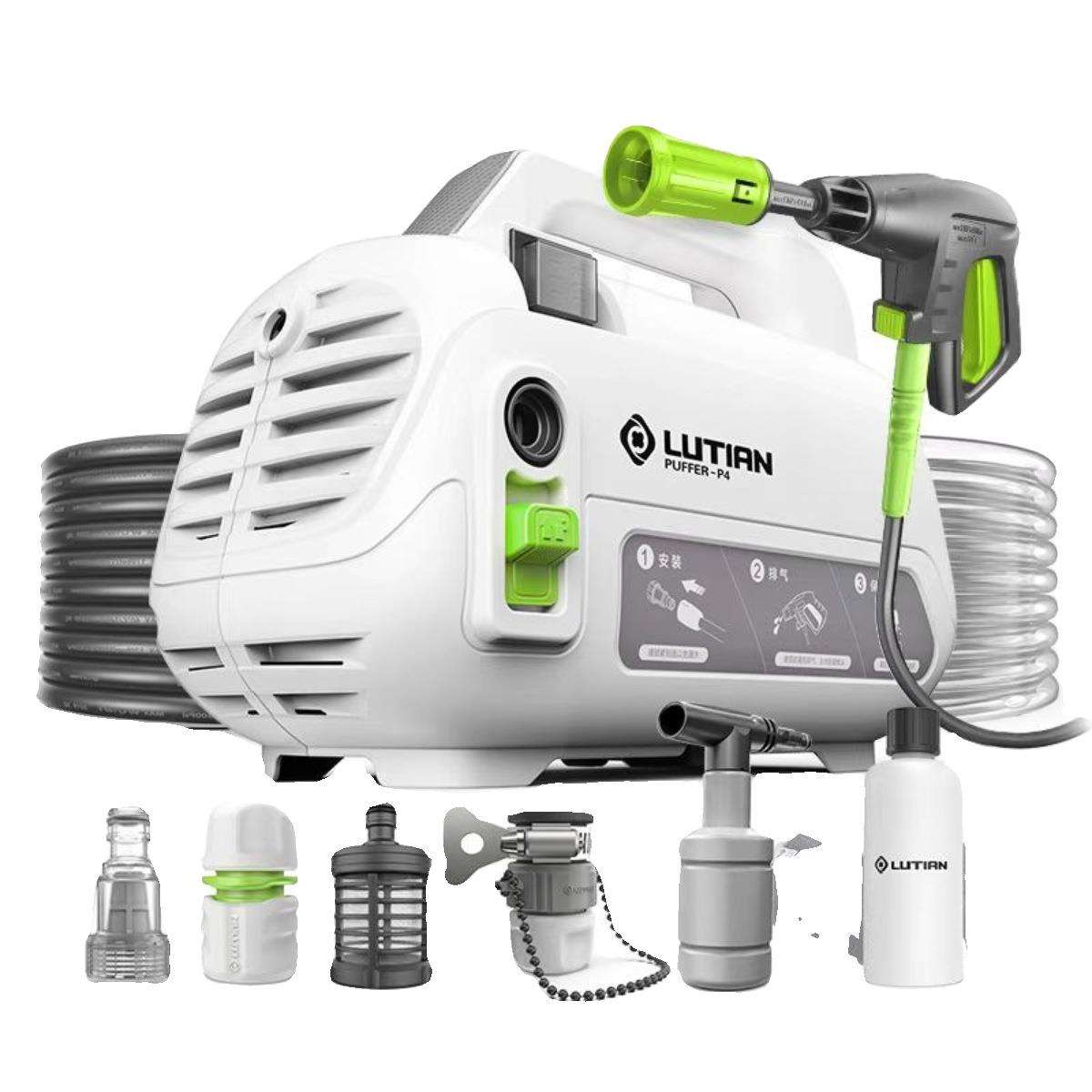 绿田河豚洗车机便携式高压水泵家用220V全自动新型刷车大功率