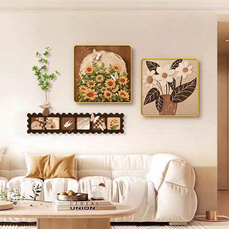 CS-023美拉德向日葵客厅装饰画组合画高级感花卉沙发挂画餐厅画