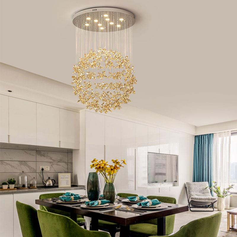 客厅水晶灯具创意个性圆球简约现代卧室餐厅吊灯服装店样板房跨境