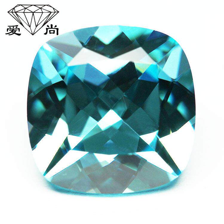 3A肥方海兰宝10x10mm7克拉生辰石裸石海蓝托帕进口锆石颜色靓
