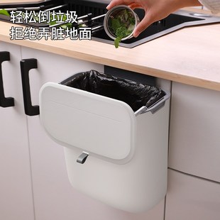 带盖E大号L大容量家用纸篓新款 厨房壁挂垃圾桶卫生间厕所挂式 免打