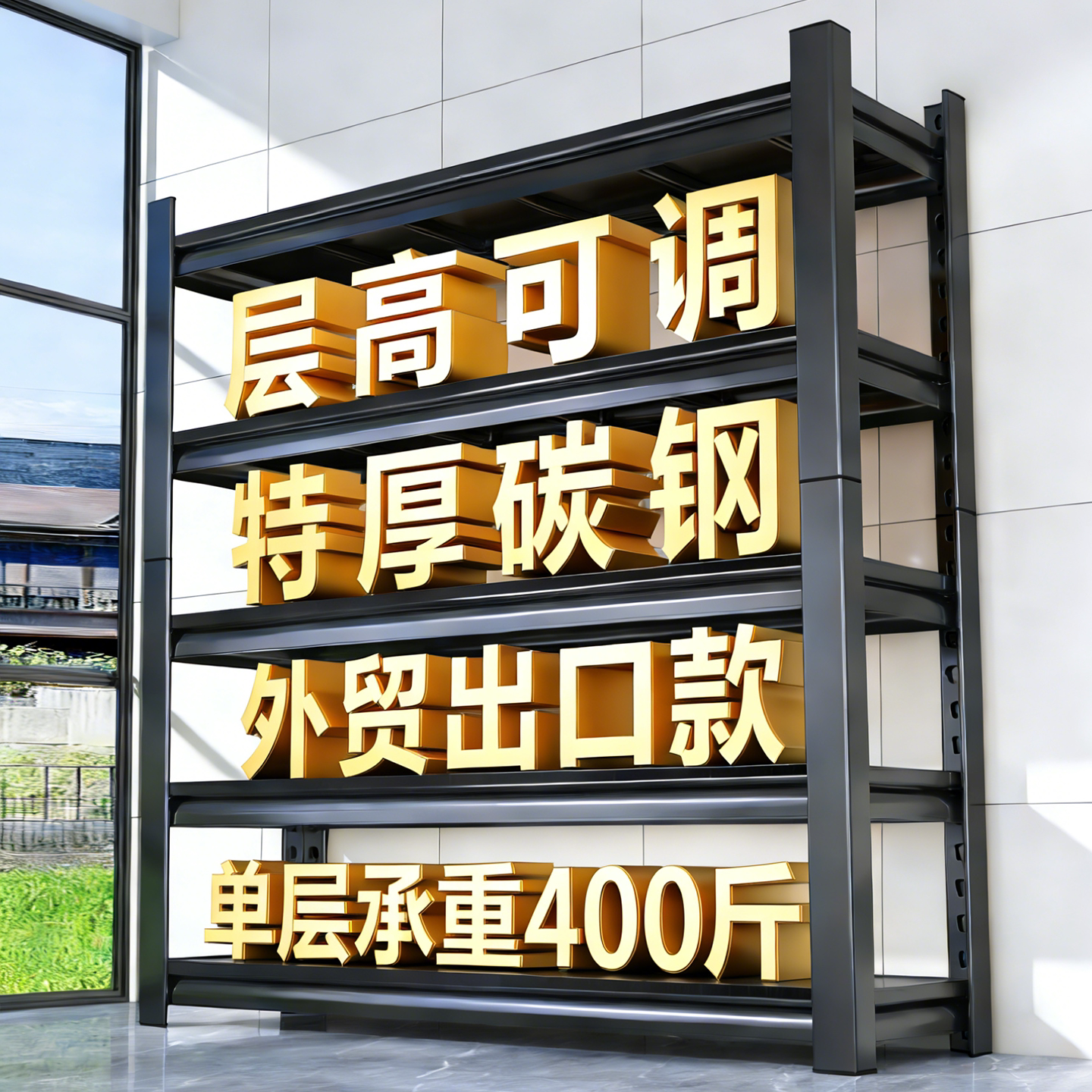 加厚货架多层落地阳台置物架客厅超市收纳架多功能仓库储藏间货架