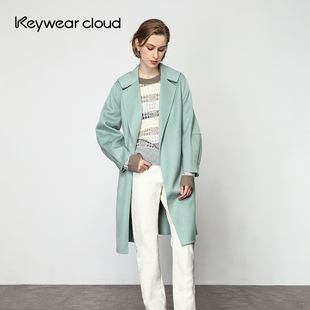 绵羊毛风衣毛呢外 轻奢长袖 Keywearcloud奇威冬季 时尚