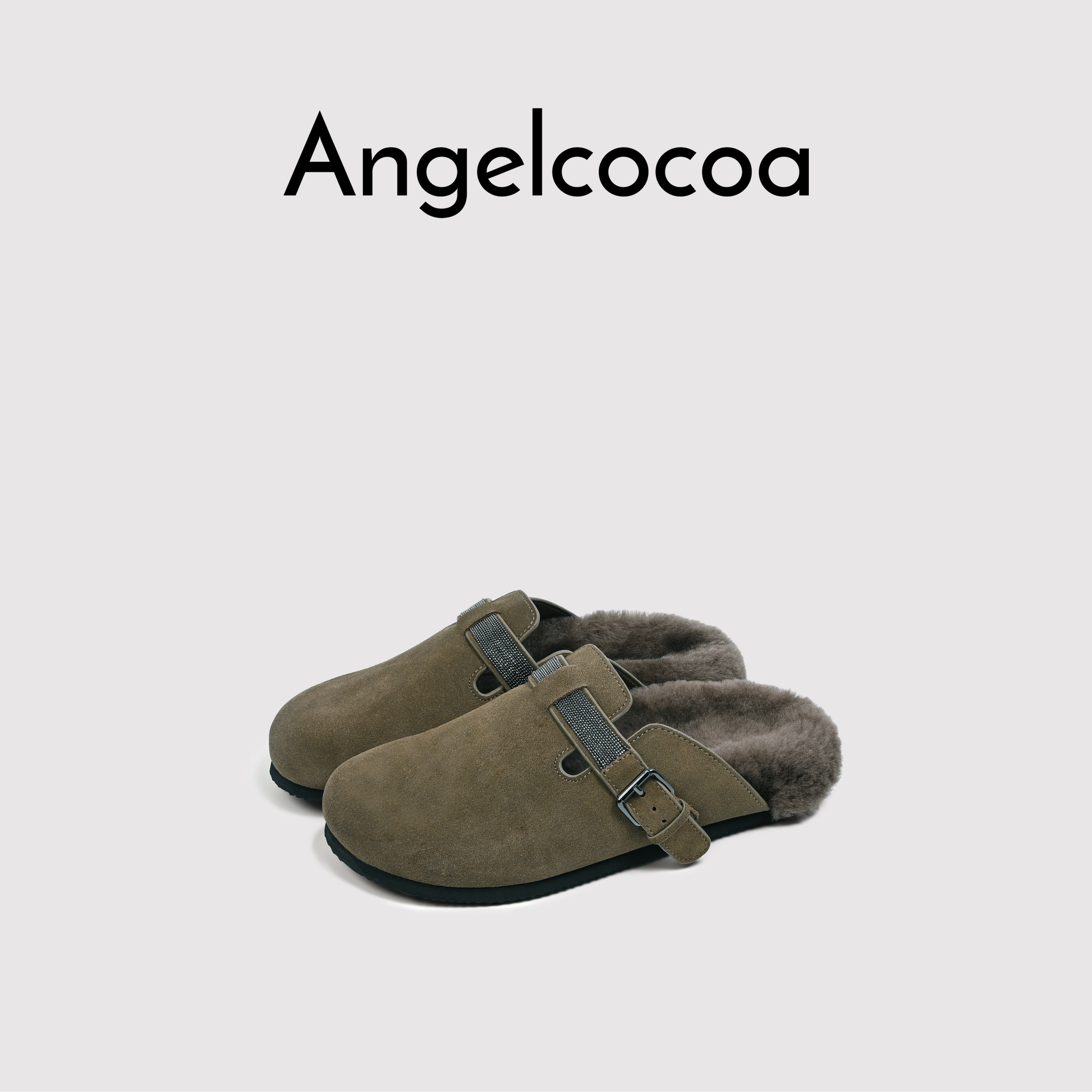 日本Angelcocoa勃肯半拖深灰色