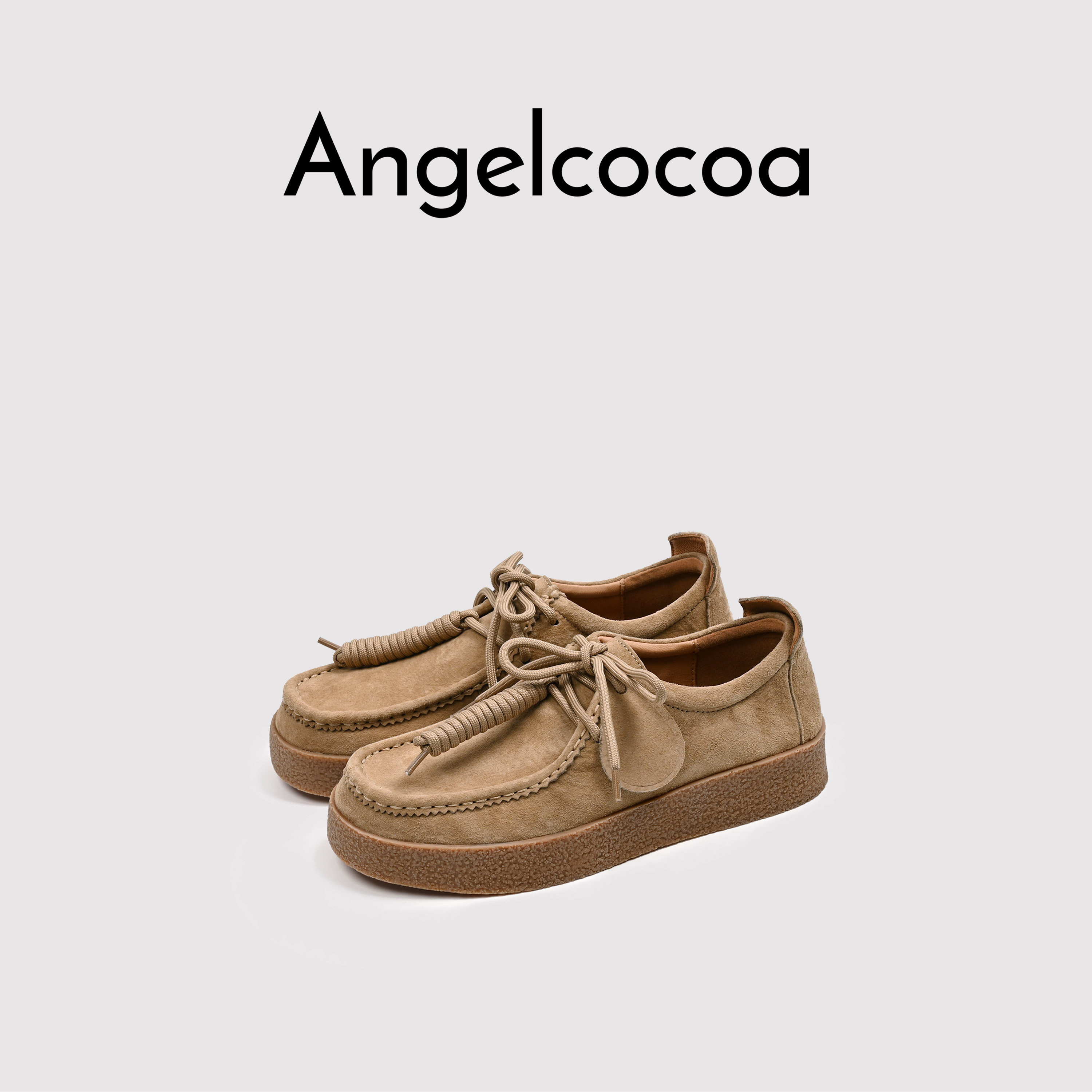 日本Angelcocoa时尚舒适圆头袋鼠鞋女百搭韩系德训鞋交叉绑带女鞋,女鞋,德训鞋,淘宝优惠券,粉丝福利购,淘宝优惠卷