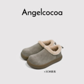 日本Angelcocoa厚底复古一脚蹬懒人勃肯鞋 女秋冬加绒单鞋