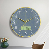 挂钟客厅创意电波钟 钟自动对时免打孔钟表家用挂墙时钟新款 静音