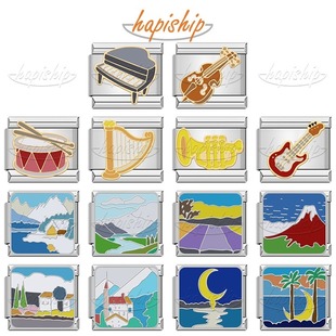 Hapiship意大利模块手链DIY单颗乐器钢琴风景画轻奢小众手镯饰品