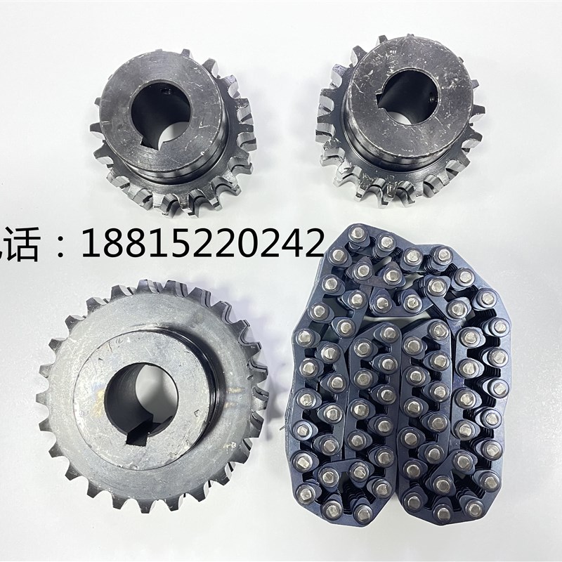 全新M1b080无心磨床链条 链轮 M1080B无心磨导轮无声链条66节 80