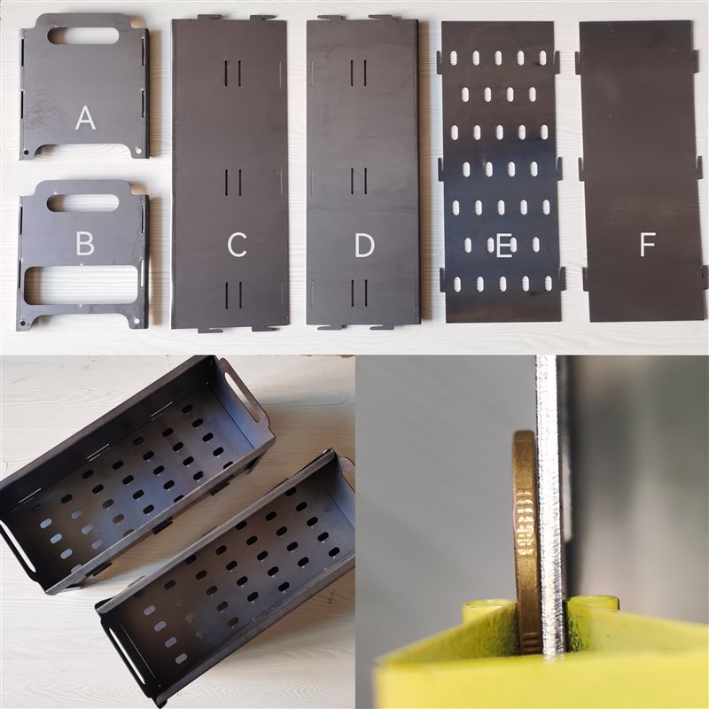 厚1.5mm卡片式户外便捷迷你小型家用烧烤架子碳烤炉羊肉串烧烤炉