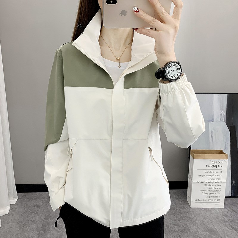 冲锋衣女新款春季防风防水单层薄款户外潮牌登山风衣外套可印LOGO