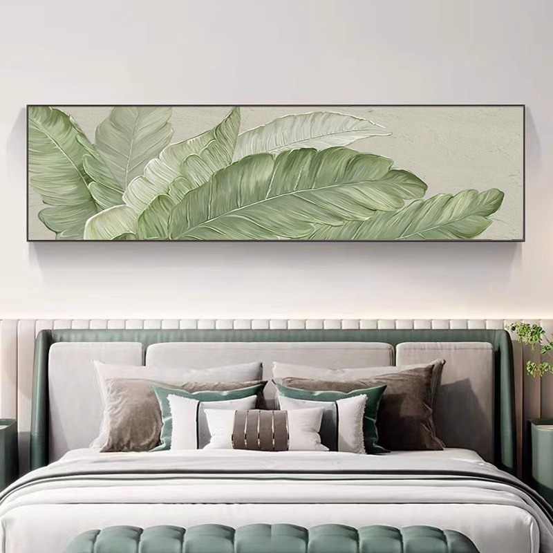 家大业大b沙发背景墙装饰画树叶北欧肌理客厅卧室床头房间挂画主图片