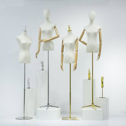 服装店模特道具女半全身女装橱窗人台衣服架子婚纱人偶模特展示架