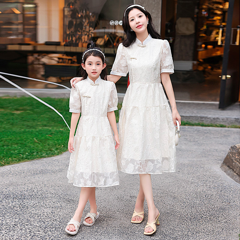 不一样高端亲子装中国风改良旗袍夏季母女装连衣裙洋气新中式唐装