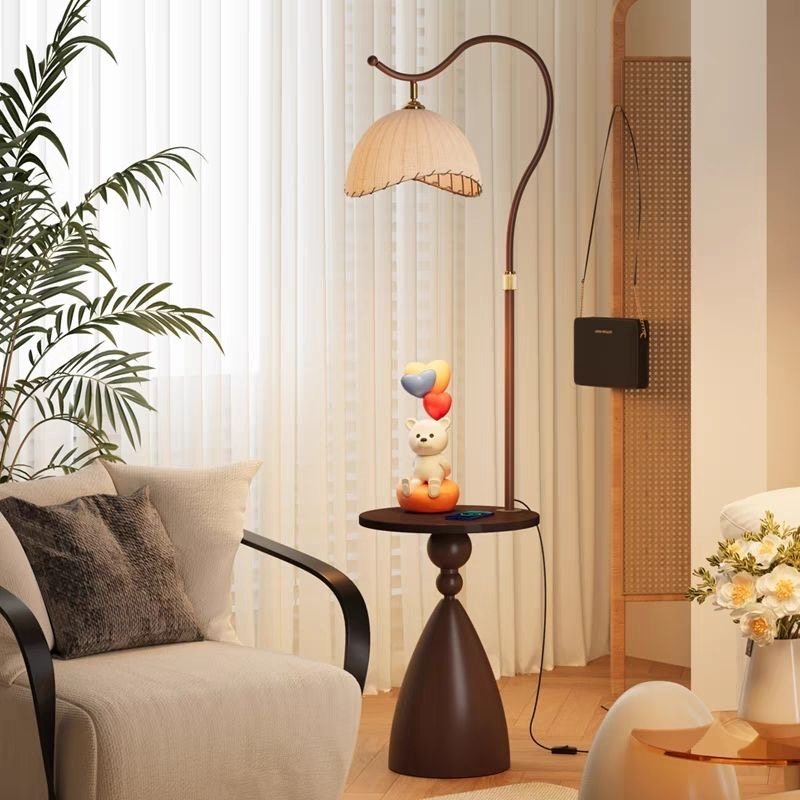 妃饰中古风置物圆桌落地灯客厅卧室床头柜装饰灯酒店茶几灯氛围灯,家装灯饰光源,装饰落地灯,淘宝优惠券,粉丝福利购,淘宝优惠卷