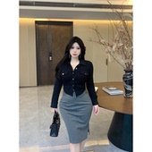 收腰设计感修身 衬衣女 微胖复古翻领长袖 衬衫 babes 超优比例