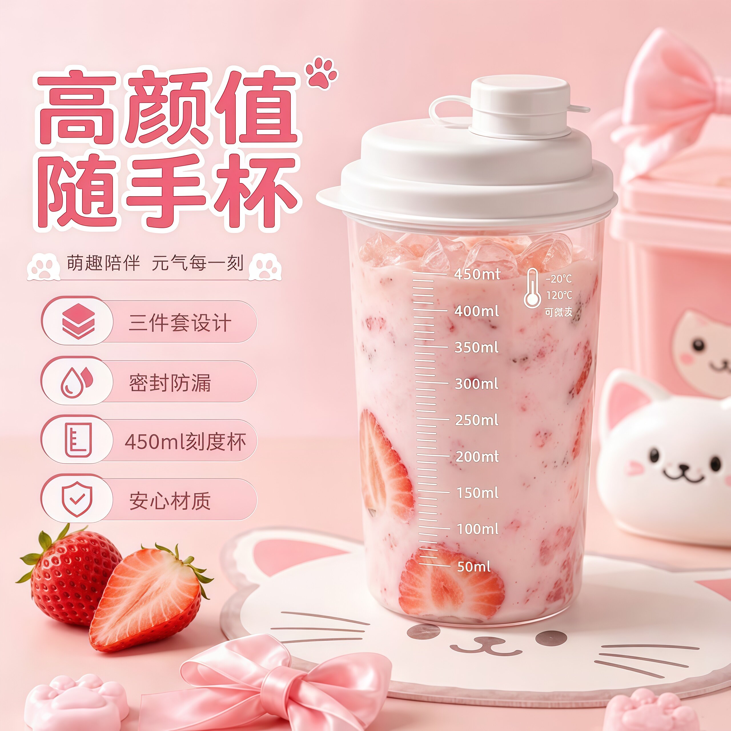 食品级大容量冷萃杯便携防潮