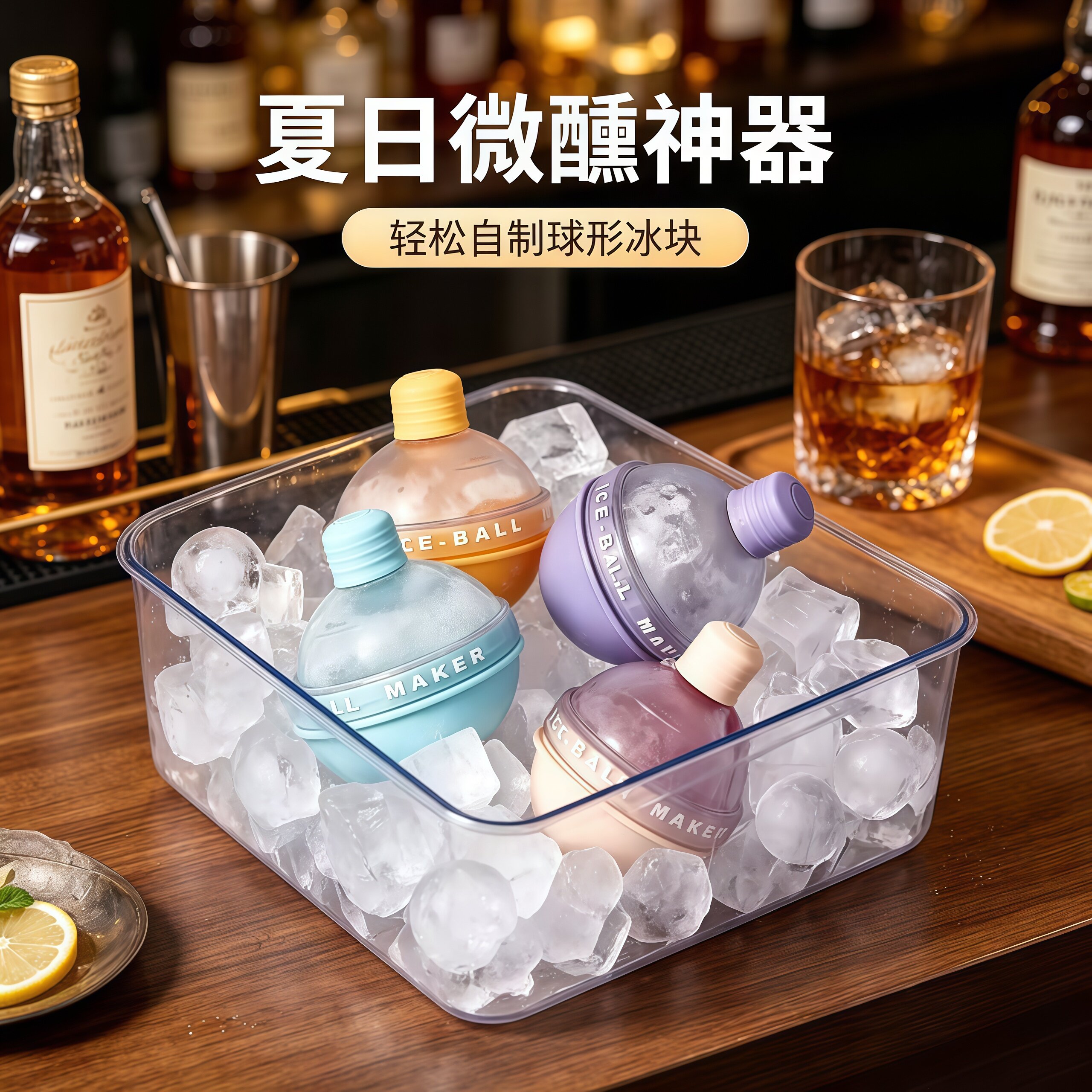 硅胶按压式制冰球冰格威士忌冷饮