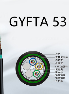 阻燃GYFTA53光缆2芯4芯8芯12芯单模防爆通信光纤铠装室外金属直埋