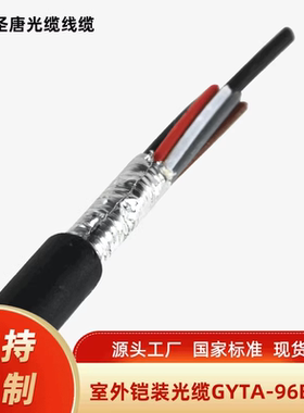 室外铠装光缆GYTA-12B1光纤线国标24芯光纤户外铠装单模光缆48芯