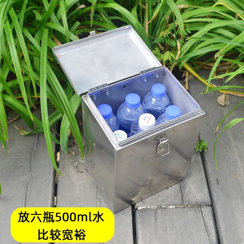 适用不锈钢摩托车保险杠前置物箱水杯架电动车工具箱储物箱后边箱