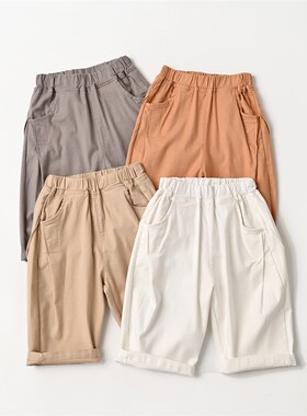 79812c 薄软 透气 儿童哈伦裤 男童女童纯色七分裤子 夏款童装