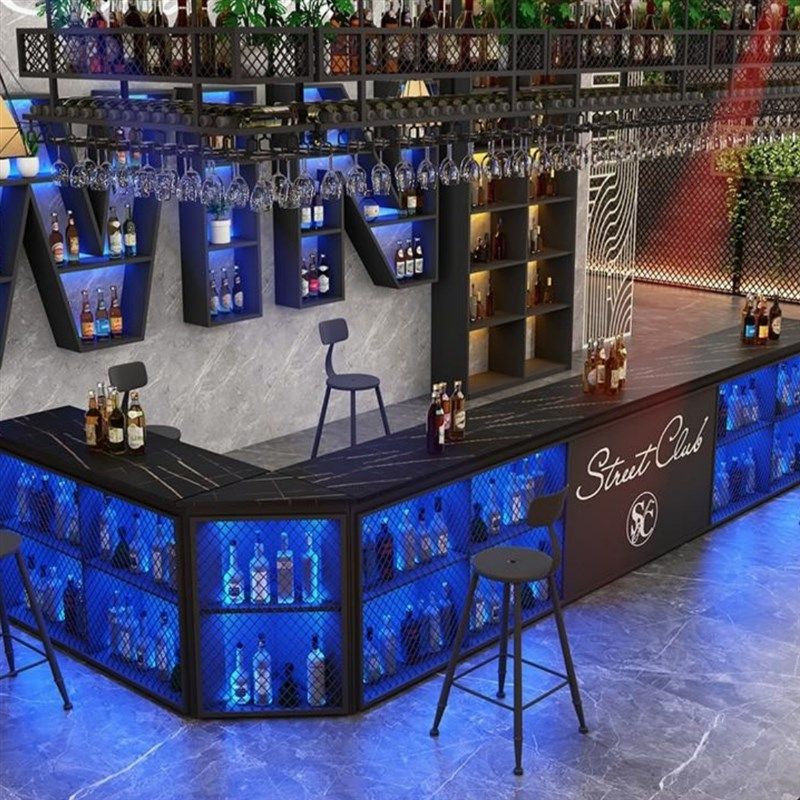 铁艺前台清吧烧烤店接q待台火锅餐厅工业风收银台酒吧吧台带转角