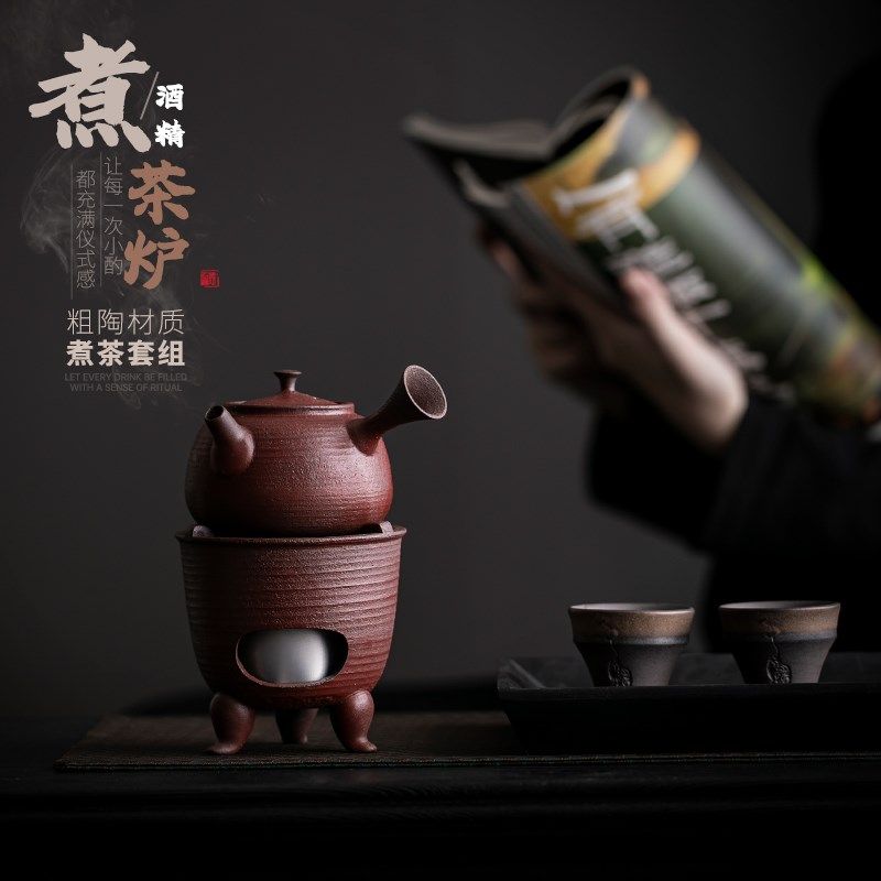 粗陶煮茶套装2024新款风炉功夫茶具围炉酒精加热双用烧水炉烤火炉,餐饮具,煮茶炉,淘宝优惠券,粉丝福利购,淘宝优惠卷