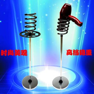 美发店电吹风机支架理发店发廊专用免打孔不锈钢落地立式风筒架子