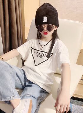 女童2024春夏季新款韩版时尚破洞阔F腿牛仔裤洋气百搭休闲短款上